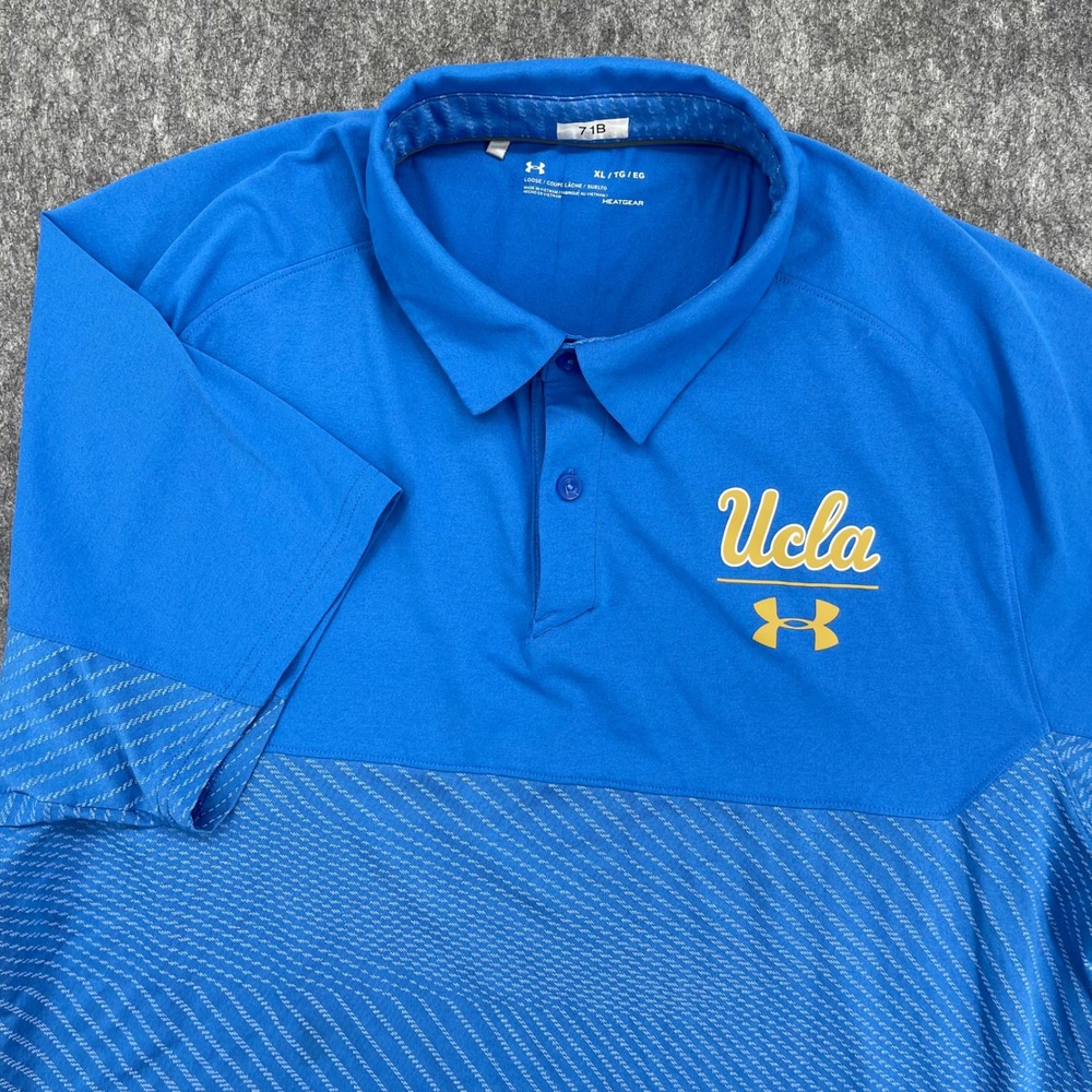 Under Armour UCLA Bruins Shirt Mens XL Blue HeatGear Performance Polo NCAA Sport
